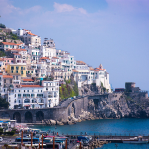 Scenic drive of Amalfi coast in Italy