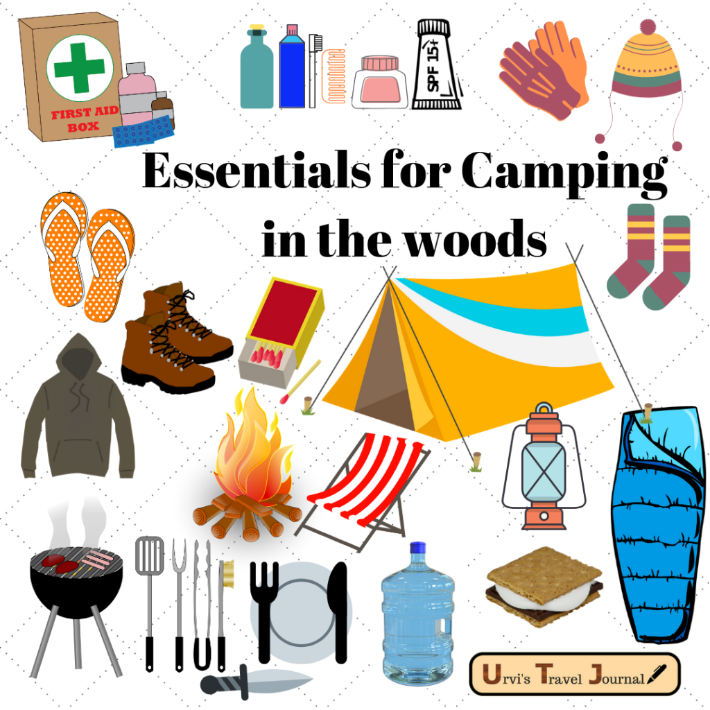 Essentials for Camping in the woods Urvis Travel Journal