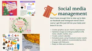 socila media management services including Instagram, Facebook and pinterest